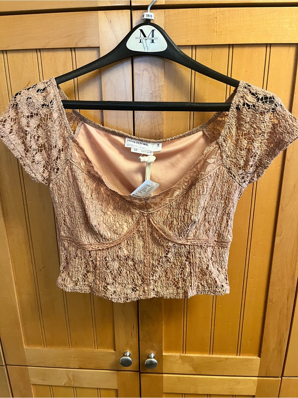 NWT Urban Renewal Lace Crop Top in Blush